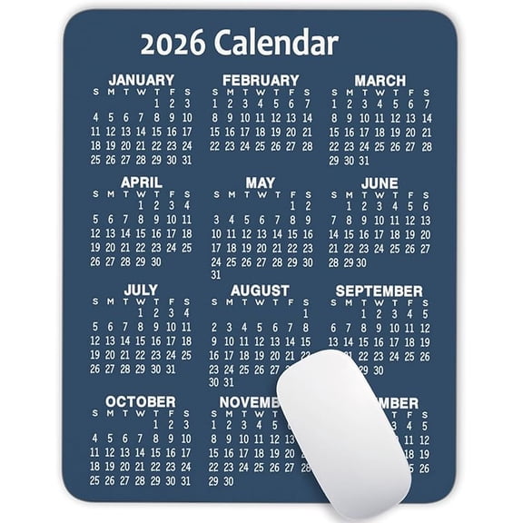 Calendar Mouse Pad, 2026 Watercolor Calendar Gaming Mouse Mat with Custom Design, Non-Slip Rubber Base MousePads for Office Home Laptop Travel, 9.5"x7.9"x0.12" Inch