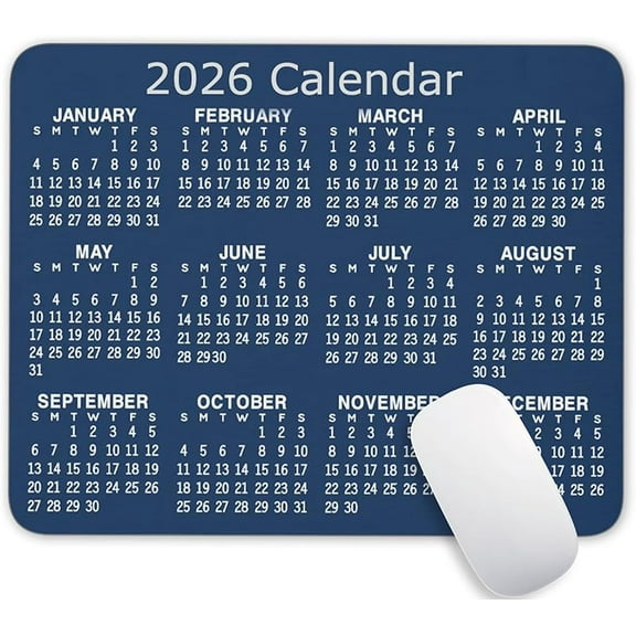 Calendar Mouse Pad, 2026 Watercolor Calendar Gaming Mouse Mat with Custom Design, Non-Slip Rubber Base MousePads for Office Home Laptop Travel, 9.5"x7.9"x0.12" Inch