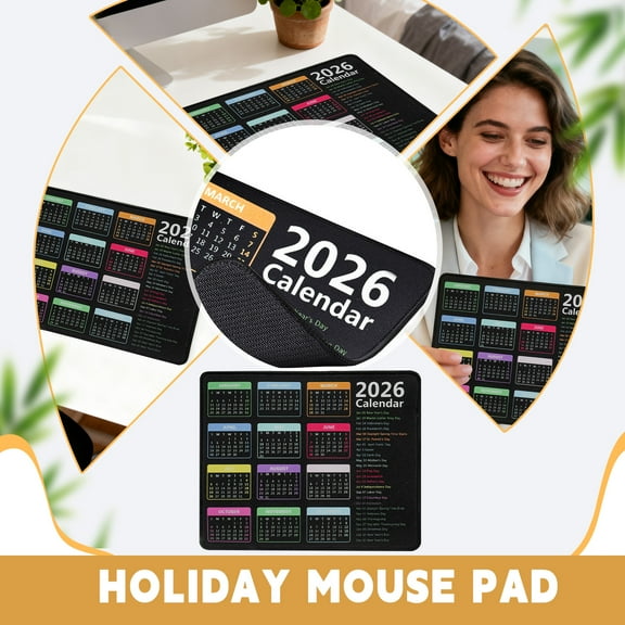 Calendar Mouse Pad with Non-Slip Rubber Base and Silk Fabric Surface, 2025 Yearly Schedule Desk Mat for Office and Home Efficiency, Large Protective Table Blotter