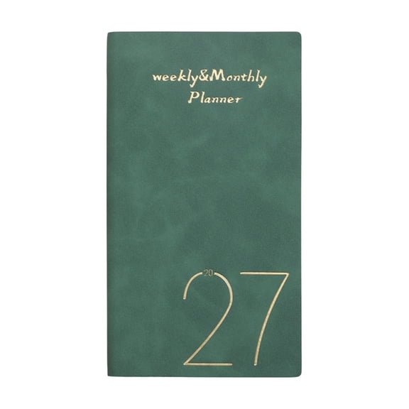 Calendar Planner Notepad, Month Weekly Academic Schedule, Soft Cover Weekly & Monthly Planner, Perfect Organizer Green