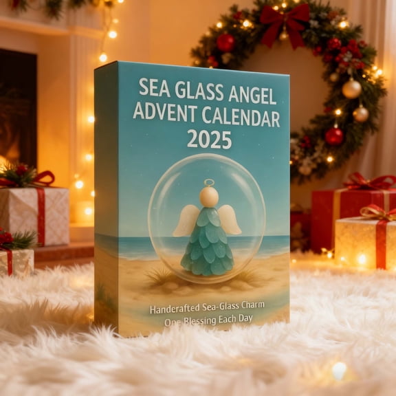 Calendar Sea Glass Advent Calendar Christmas Tree Decoration with Acrylic Pendant and Functional Countdown Feature for Holiday Wreaths Garlands or Festive Gift Giving,Blue(1PCS) JASKFLY