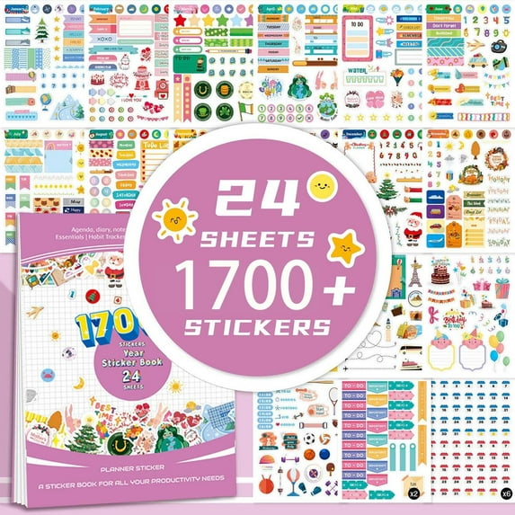 Calendar Stickers for Adults Planner,Monthly Planner Stickers,Planner Stickers Clearance 1700+ New Monthly Daily Planners Vintage Holiday Seasonal Scrapbook Calendar Journaling Stickers(B)