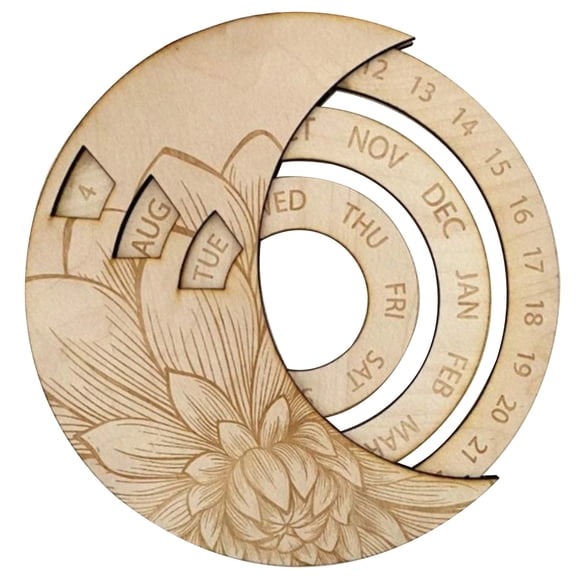 Calendar Wooden Perpetual Wood Creative Hanging Reminder for Living Room 2021 Wall Calendar, January 2021 - December 2021