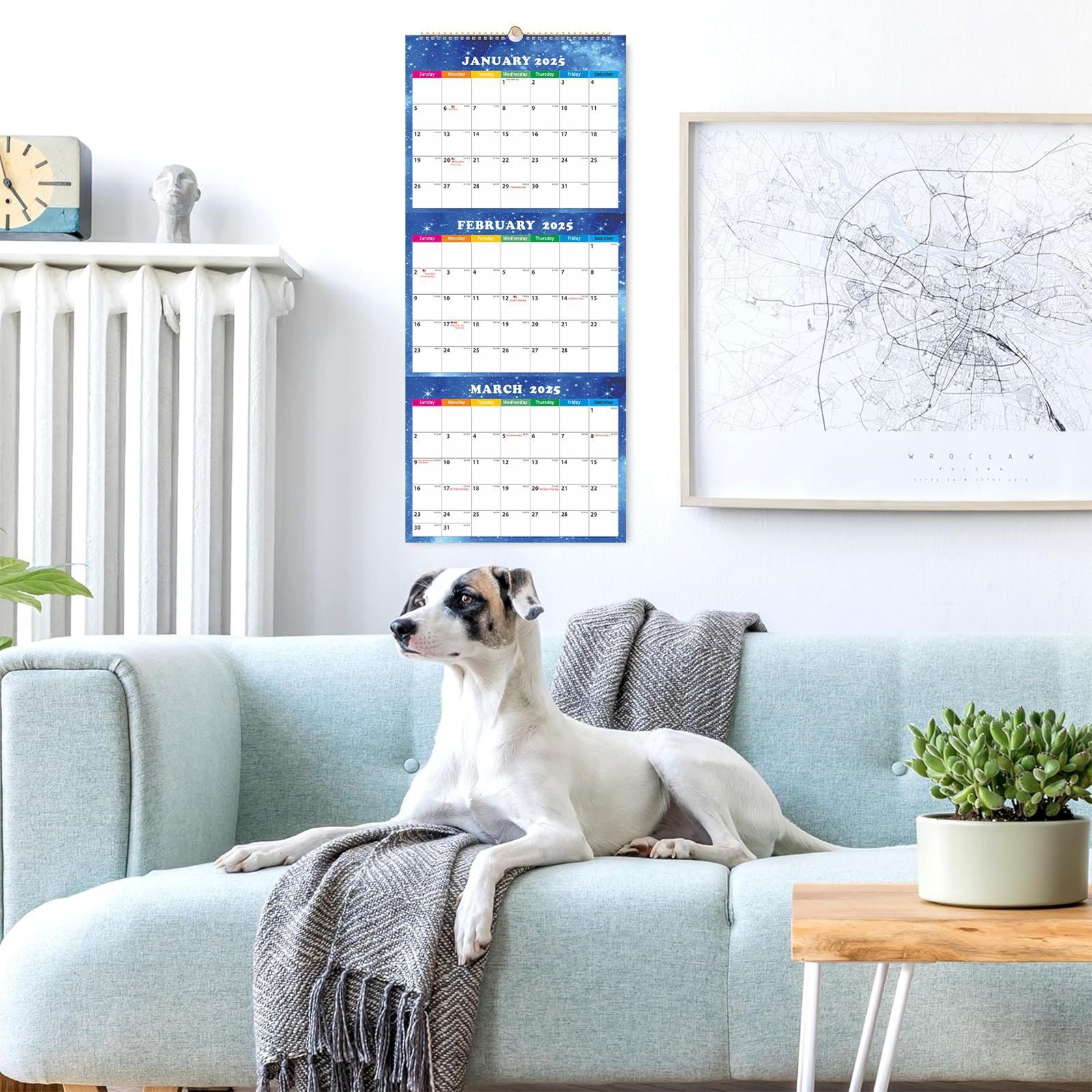 Calendar X1 2025 Wall Calendar 3 Month Wall Calendar Display (Folded In ...