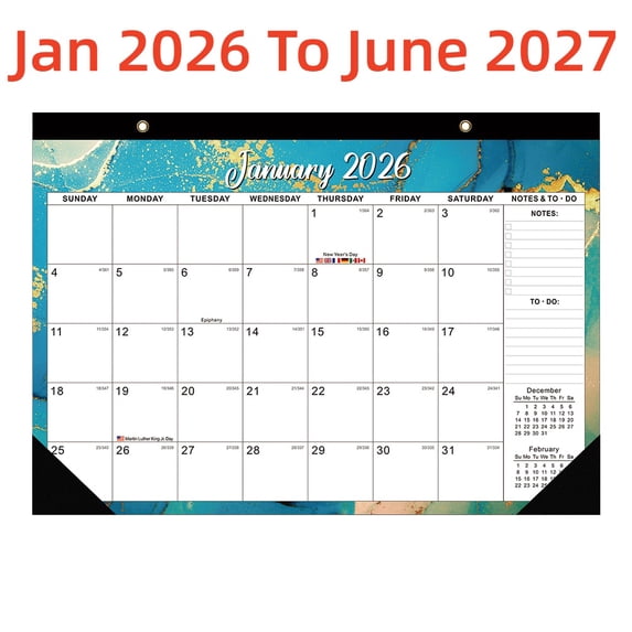 Calendar for Desk and Wall 2026-2027, Monthly Organizer for Home or Office, 17" x 12"