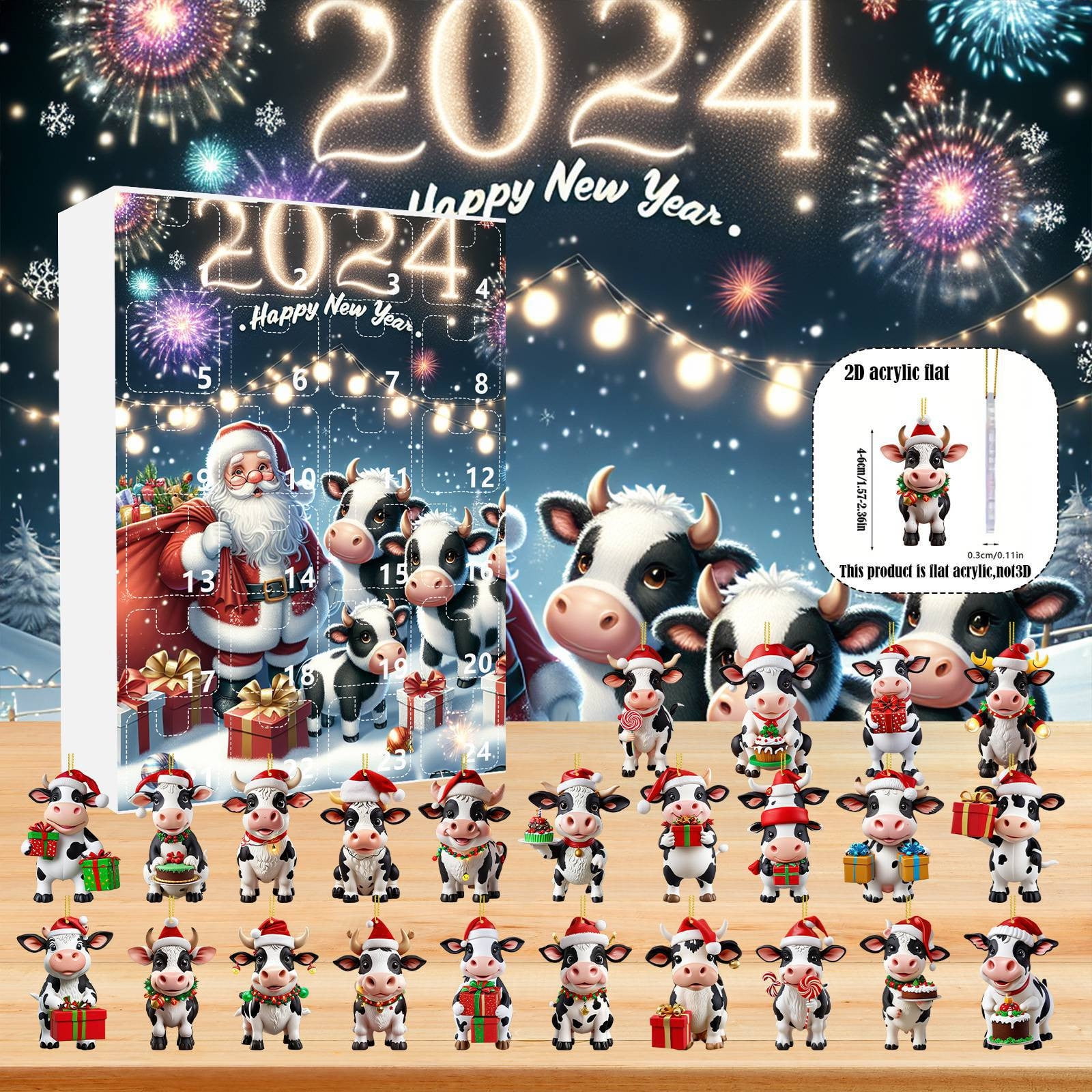 Calendario de Adviento de 2025 con cuenta regresiva Calendario de Adviento de Navidad de 24 días