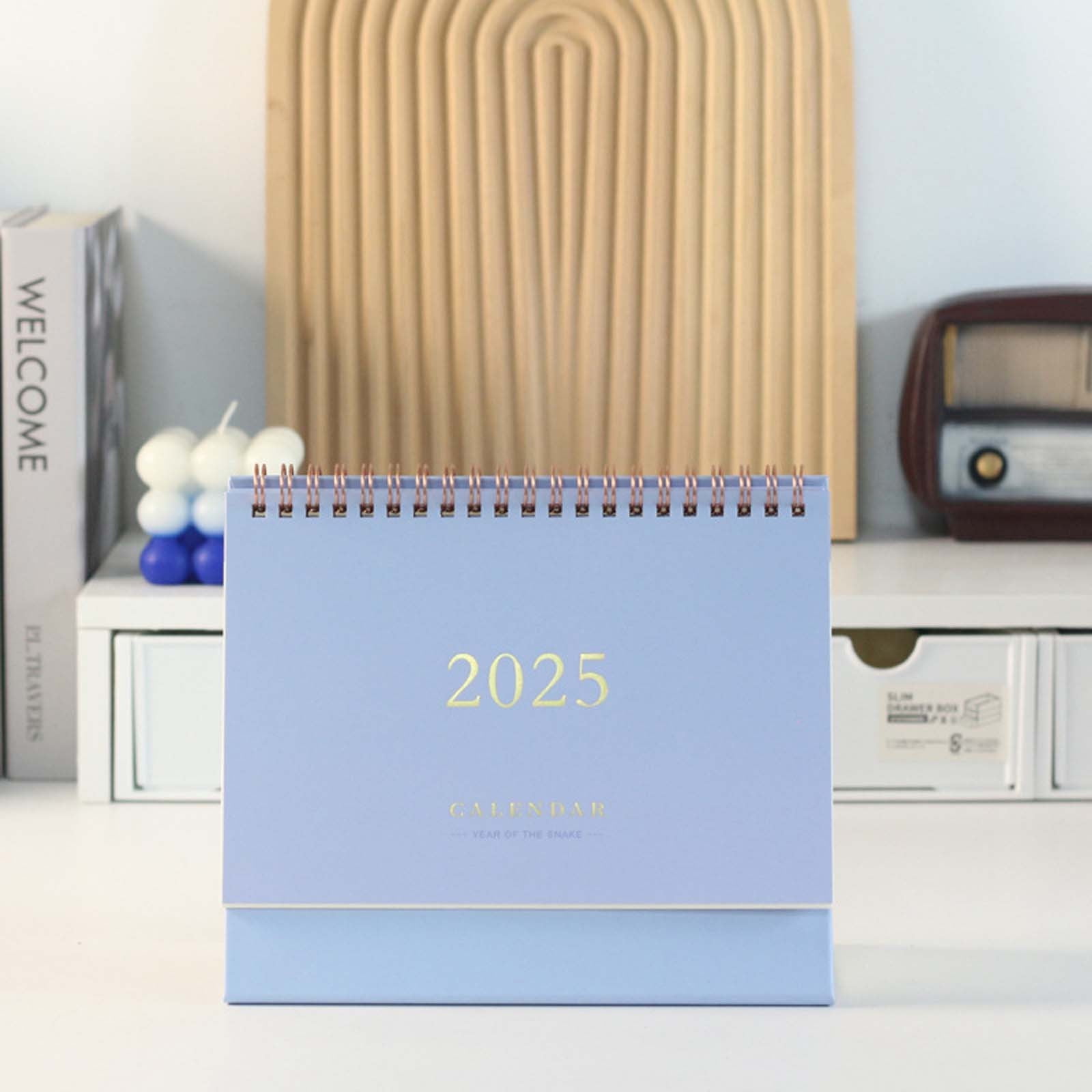 Calendario de escritorio mensual 2025, cuenta regresiva, adecuado para