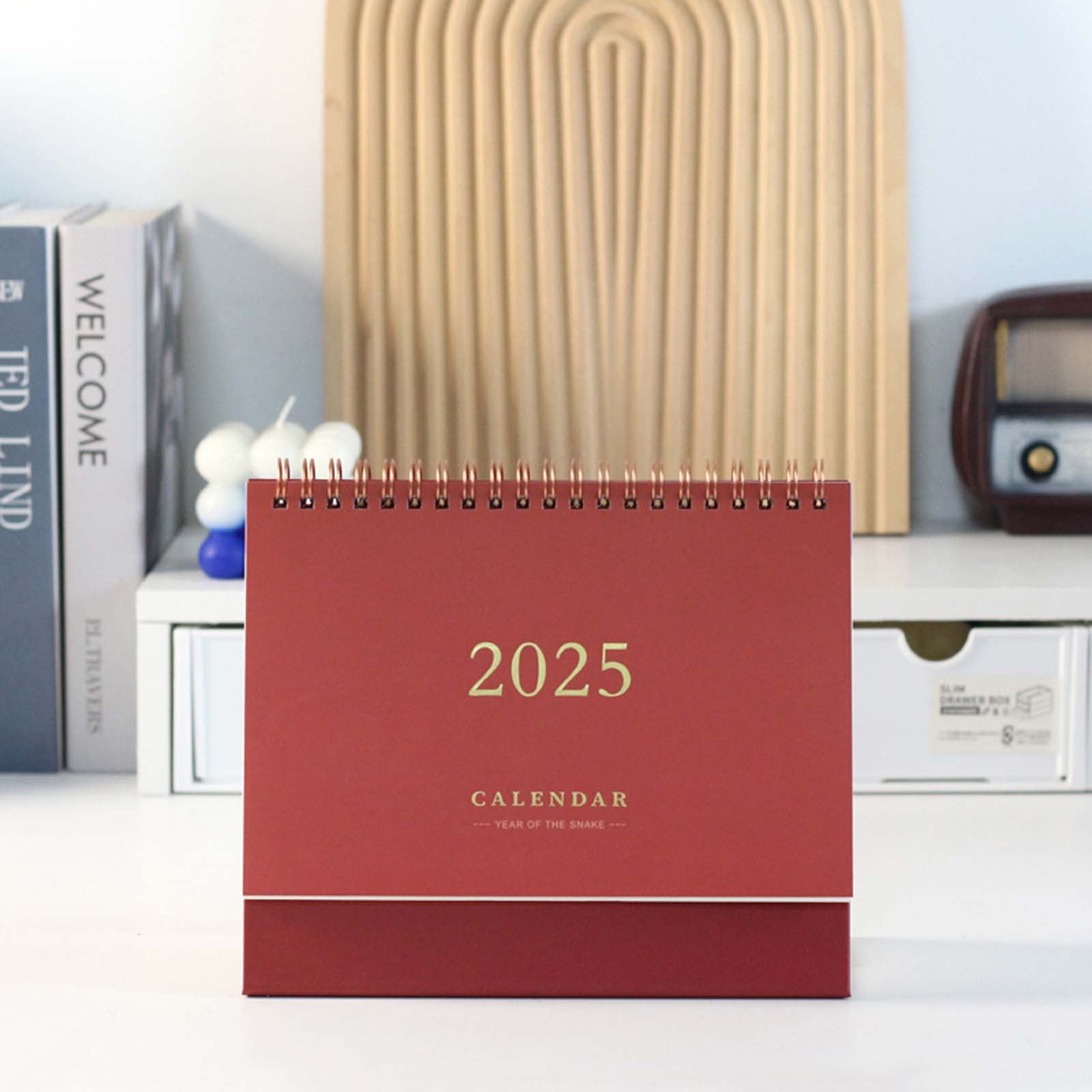 Calendario de escritorio mensual 2025, cuenta regresiva, adecuado para