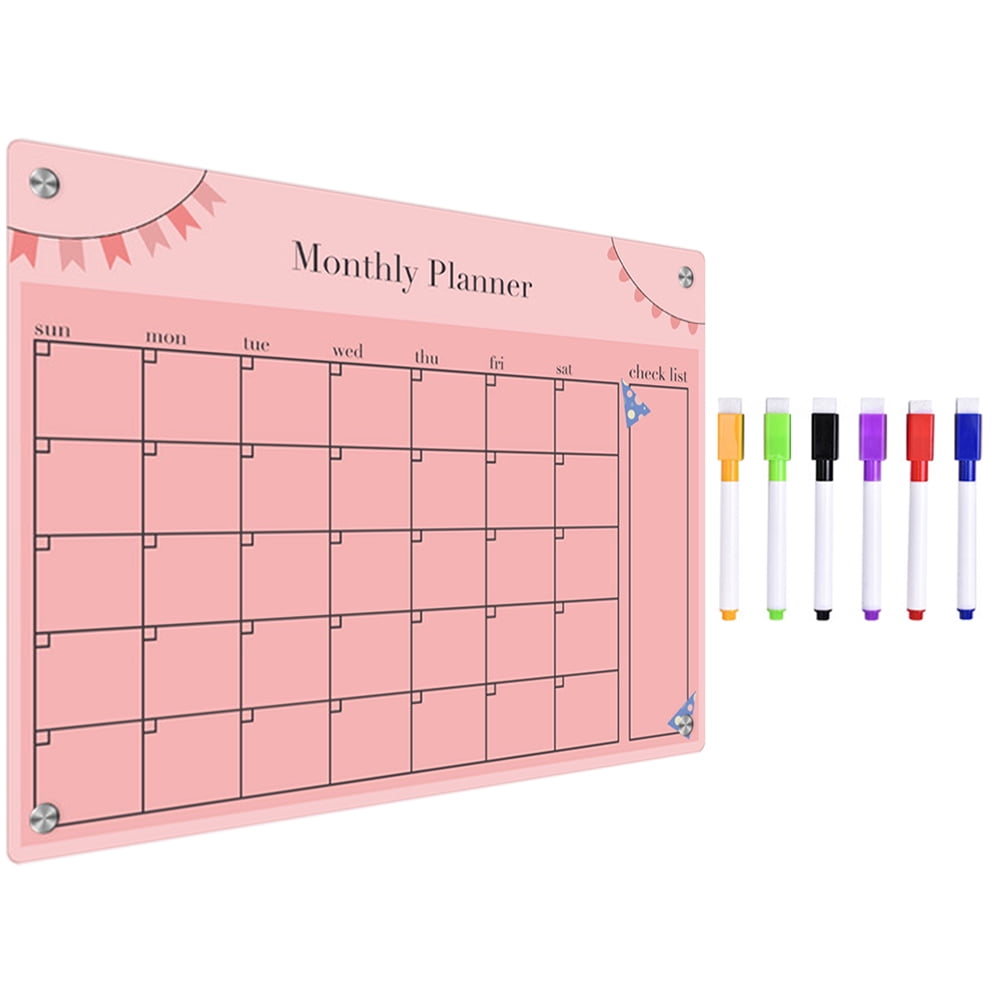 Calendars Clear Board for Fridge Acrylic Weekly Planner Note