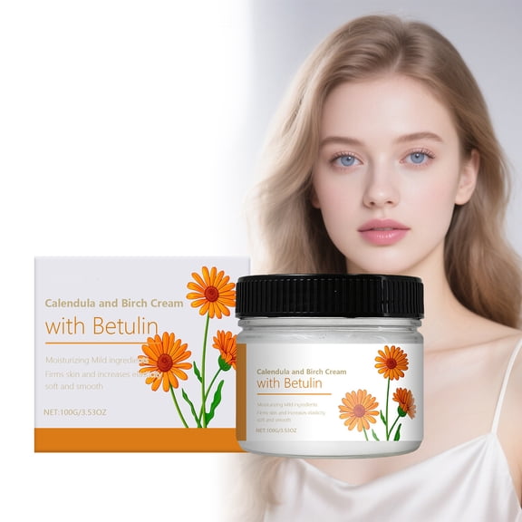 Calendula Birch Cream With Betulin - 24H Hydration And Mild Firming Pregnancy-Safe For Sensitive