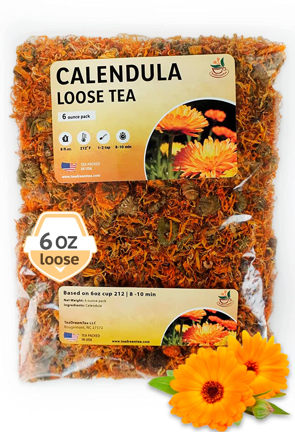Calendula Tea Marigold Dried Flowers 6 oz Calendula Flower Marigold