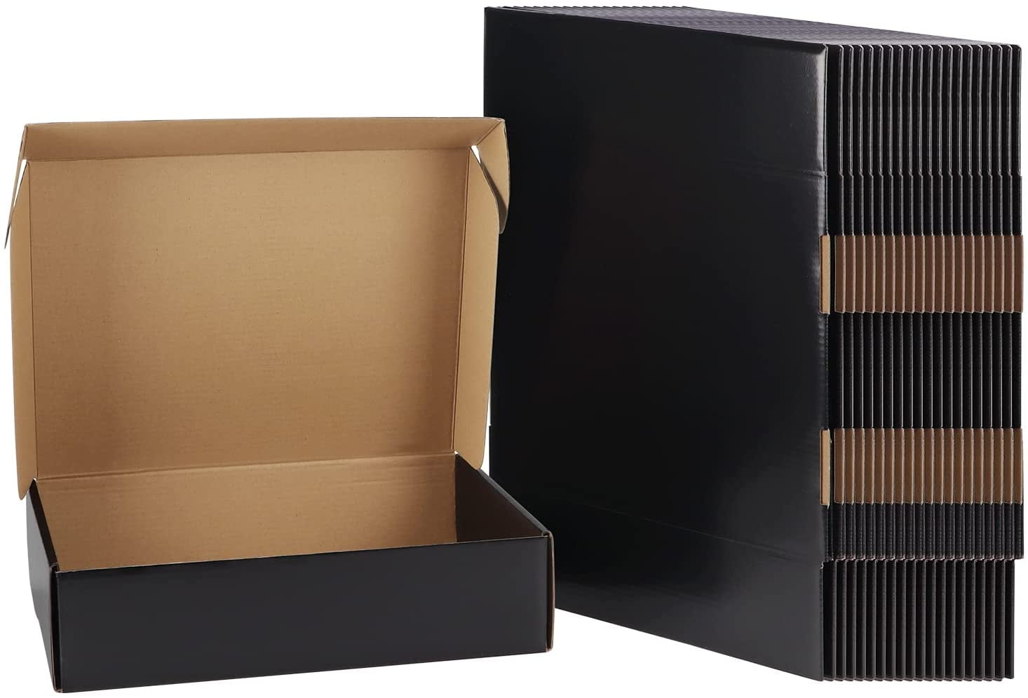 Calenzana 12x9x3 Shipping Boxes Set of 20, Black Corrugated Box Cardboard  Boxes for Packaging and Mailing, Small Business 