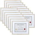 thumbnail image 1 of Calenzana 15 Pack 8.5x11 Picture Frame with Mat, 11x14 Certificate Frame without Mat for Wall Mount or Tabletop, Rice White, 1 of 7