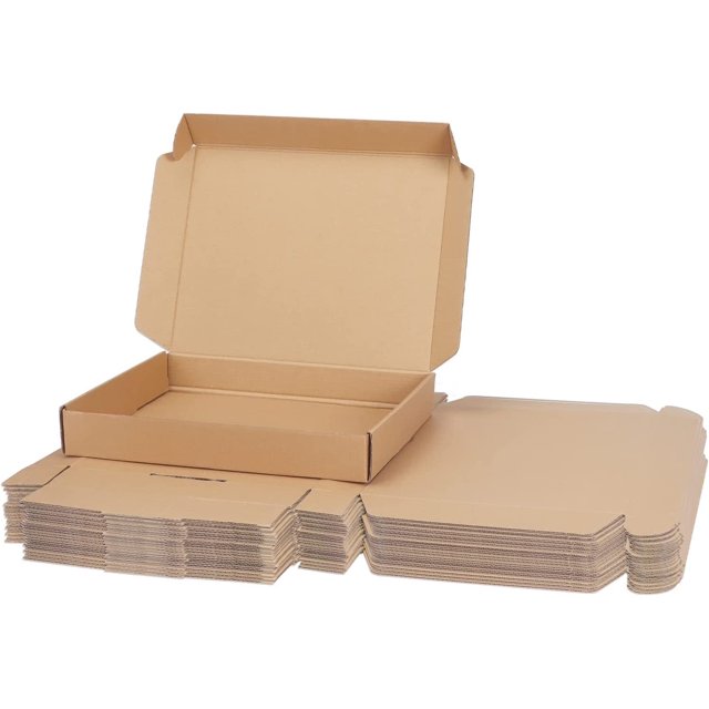 Calenzana 25 Pack 13x10x2 Shipping Boxes, Corrugated Cardboard Box for