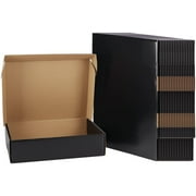 Calenzana 25 Pack 9x6x2 Shipping Boxes, Cardboard Mailer Box for Packing and Mailing, Black