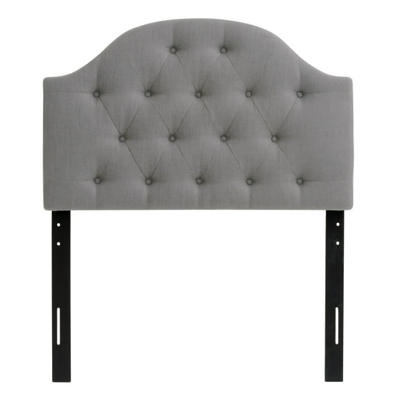 Calera Light Gray Fabric Upholstered and Diamond Tufted Single / Twin Headboard