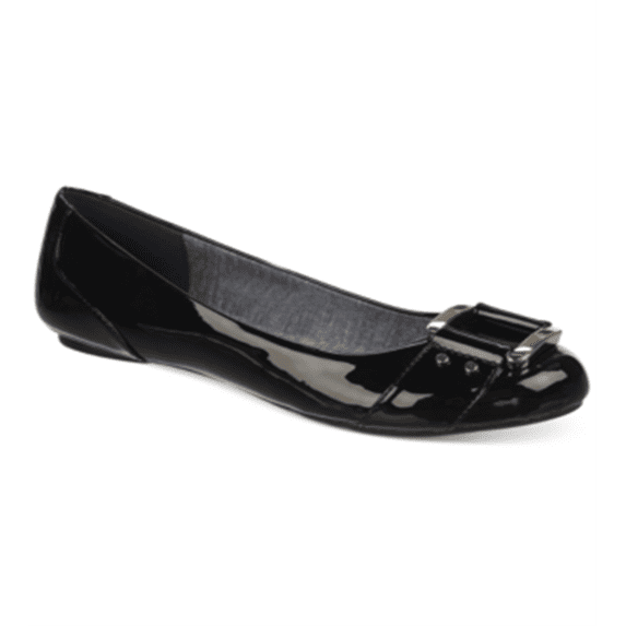 Caleres Inc Women's Frankie Flat Patent Polyurethane Shoes Black Size 8 W