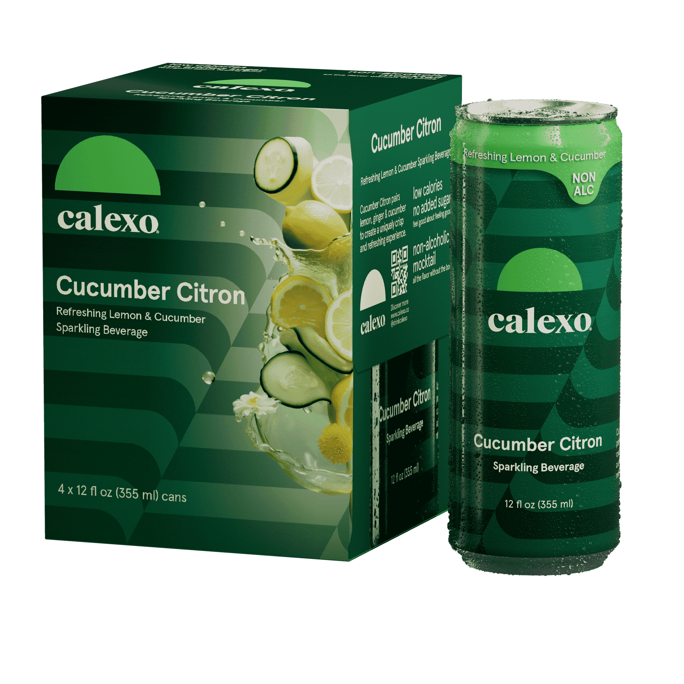 Calexo Cucumber Citron Non-Alcoholic Cocktail, 4 Pack, 12 fl oz