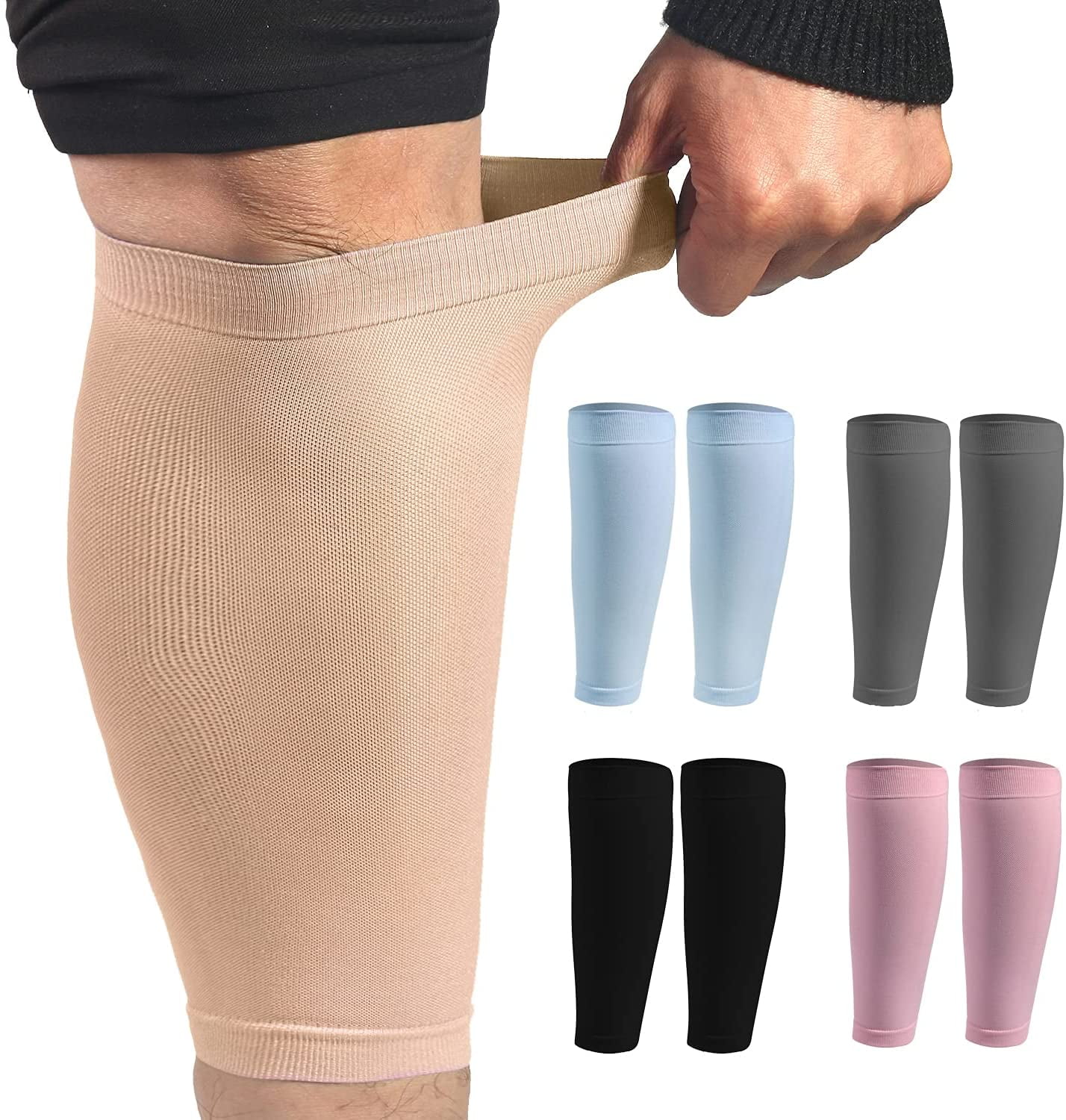 Calf Compression Sleeve for Men & Women, 1 Pair, Footless