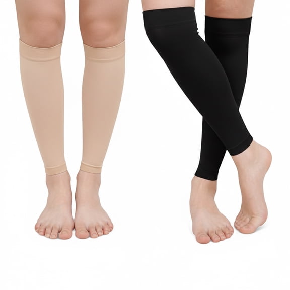 LAPTOM MAX 2 Pairs Calf Compression Sleeve, Footless Leg Support for Men & Women for Shin Splints and Varicose Veins Relief, One Size