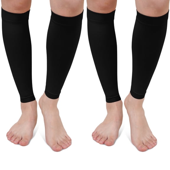 Calf Compression Sleeve for Men & Women – 2 Pairs Footless Leg Compression Sleeve with Graduated 20-30 mmHg Support for Shin Splints Pain Relief, Varicose Veins,3XL