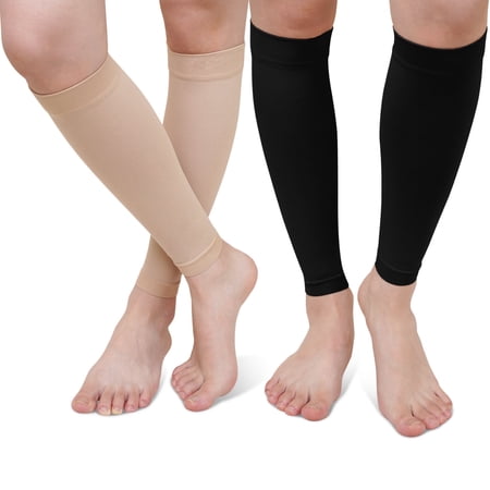 Calf Compression Sleeve for Men & Women – 2 Pairs AMITOFO Footless Leg Compression Sleeve with Graduated 20-30 mmHg Support for Shin Splints Pain Relief, Varicose Veins,XXL