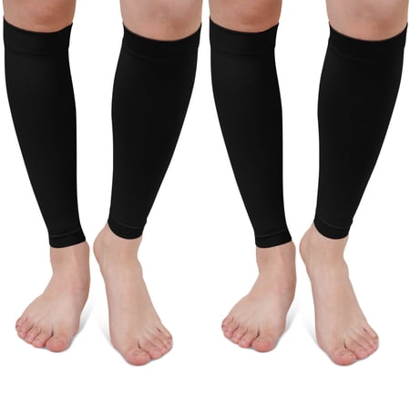 Calf Compression Sleeve for Men & Women – 2 Pairs AMITOFO Footless Leg Compression Sleeve with Graduated 20-30 mmHg Support for Shin Splints Pain Relief, Varicose Veins,4XL