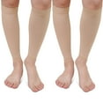thumbnail image 1 of Calf Compression Sleeve for Men & Women – 2 Pairs AMITOFO Footless Leg Compression Sleeve with Graduated 20-30 mmHg Support for Shin Splints Pain Relief, Varicose Veins,L, 1 of 6