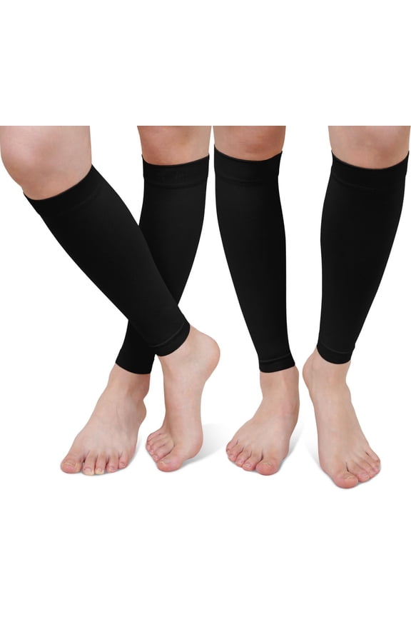 Compression Calf Sleeves for Men & Women, PUTUO 20-30 mmHg Circulation Compression Leg Sleeve, Best for Running, Athletics, Pregnancy, Travel and Daily, 2 Pairs