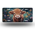 thumbnail image 1 of Calf with Curly Hair in Flower Field Front License Plate,Metal License Plate,Funny Standard Plates Personalized Novelty Decorative For Men/Women/Boys/Girls Car 6×12 Inch, 1 of 7