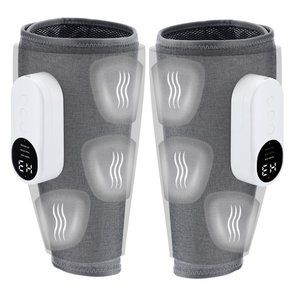 Calf Massager for Circulation, Leg Air Compression Massager for Circulation with Heat, Cordless Leg Massager with 3 Modes 3 Intensities, Easy to use, Muscle Relaxation, Gifts (Pair)