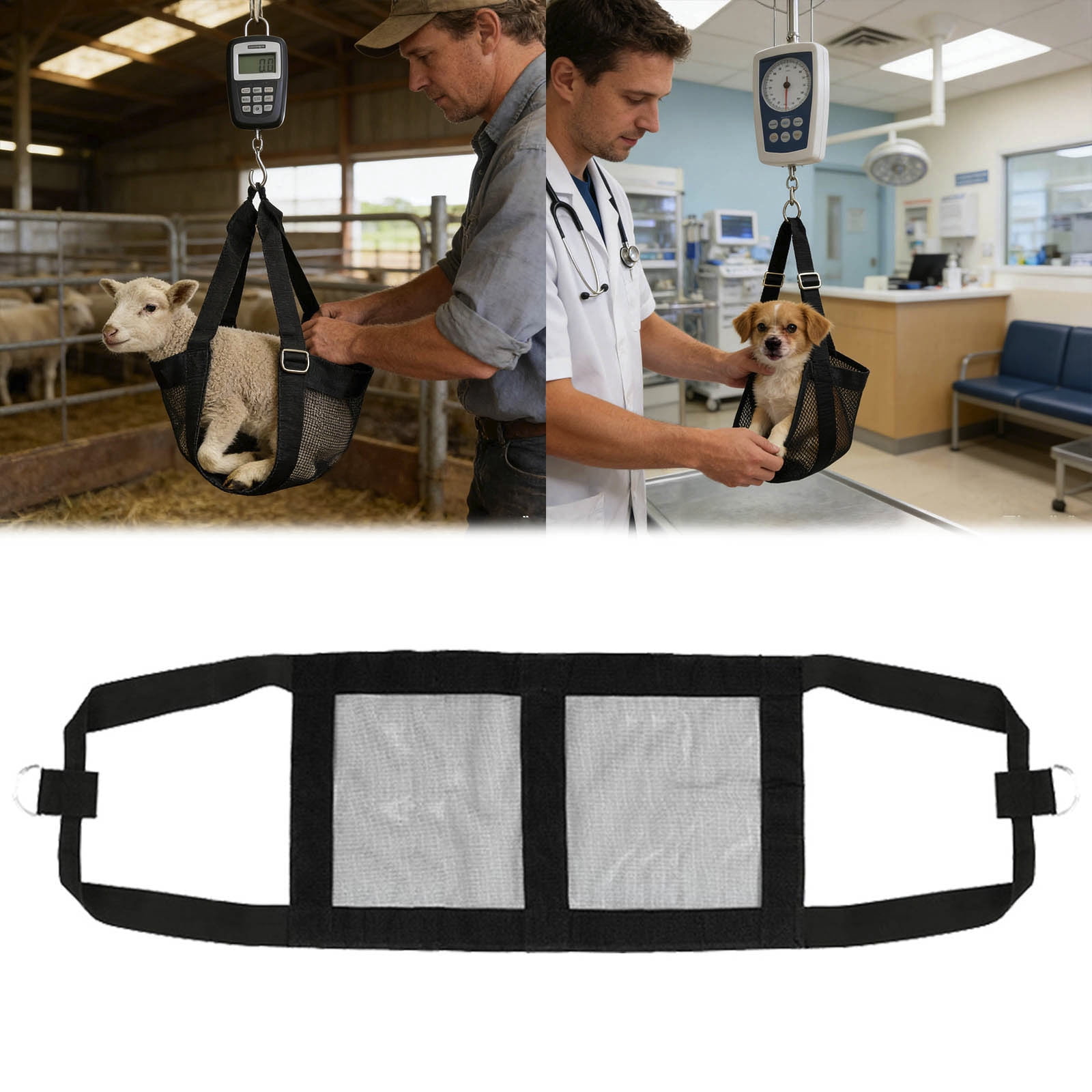 Tierwaagschlinge Aus Nylon – Verstellbar, Mit D-Ringen, Für Ziegen, Schafe & Kälber, Bis 453,6 Kg