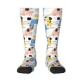 Calf Socks for Men Women, Bohemian Funny Cute Poodle Dog Knee High