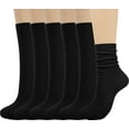 thumbnail image 1 of Calf Socks for Women - Thin Solid Cotton Crew Socks - Casual Cute Above Ankle Sock 6pairs, 1 of 6