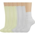 thumbnail image 1 of Calf Socks for Women - Thin Solid Cotton Crew Socks - Casual Cute Above Ankle Sock 6pairs, 1 of 6