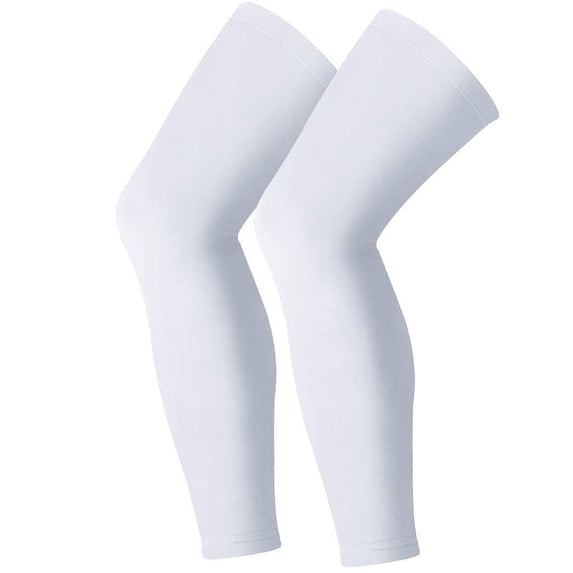 Calf Support Leg Sleeve, Elastic Compression Leg Cover, Unisex Sports Leg Guard, Breathable Stretch Leg Protector for Running Fitness Activity Fatigue Relief Practical Outdoor Sports Gear,White,S