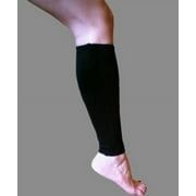 Calf and Shin Sleeve -Graduated Compression -Cool Elastic (Small black)