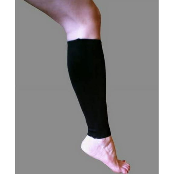 Calf and Shin Sleeve -Graduated Compression -Cool Elastic (X-Large Black)