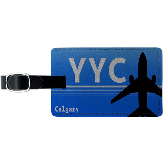 Calgary AB (YYC) Airport Code Leather Luggage ID Tag Suitcase Carry-On