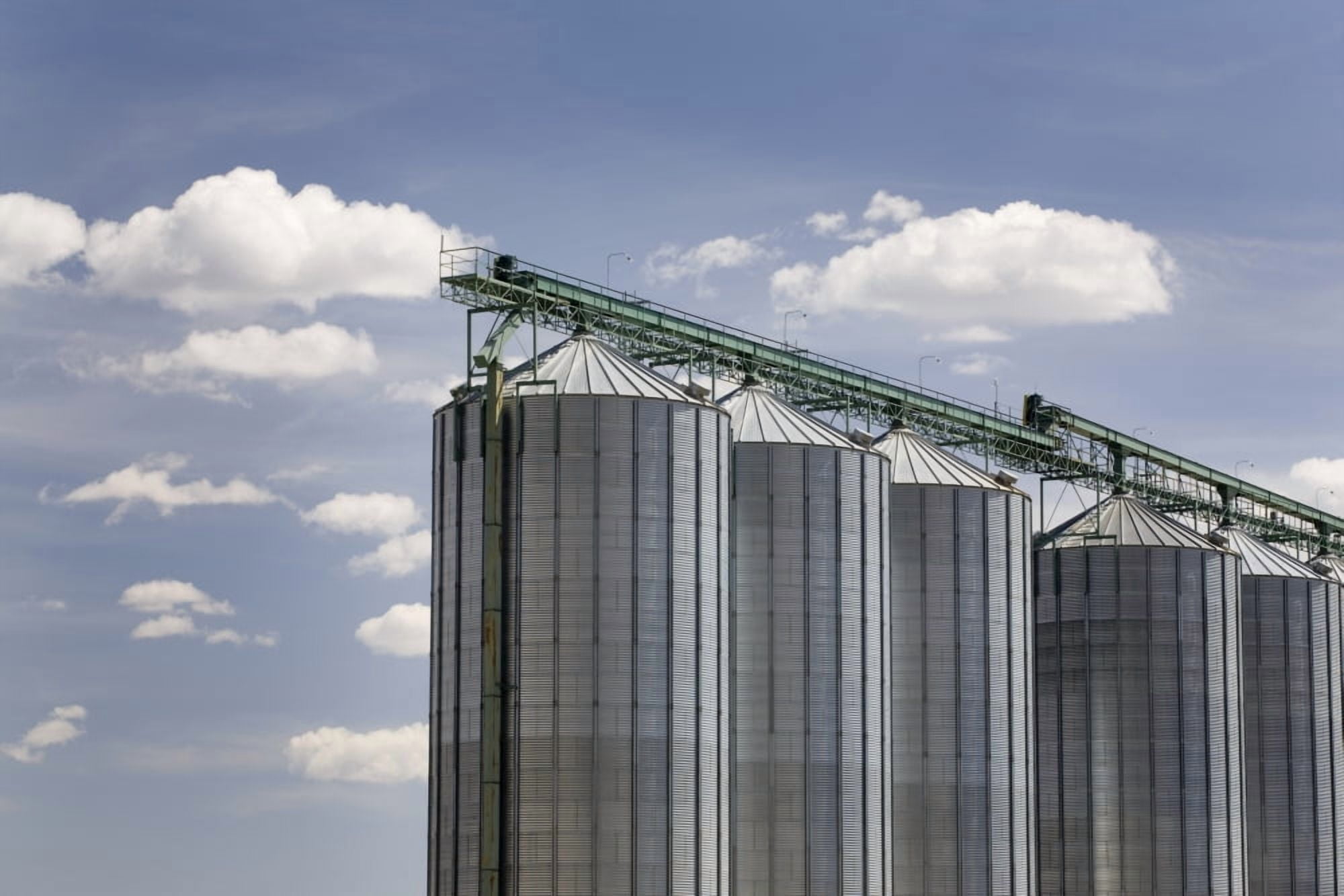 Calgary Alberta Canada A Row Of Large Grain Bins Canvas Art - Michael Interisano Design Pics (19 x 12)