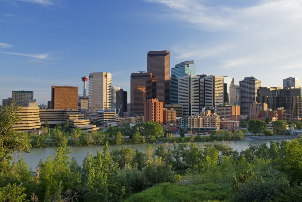 Calgary Alberta Canada Canvas Art - Philippe Widling Design Pics (34 x 22)
