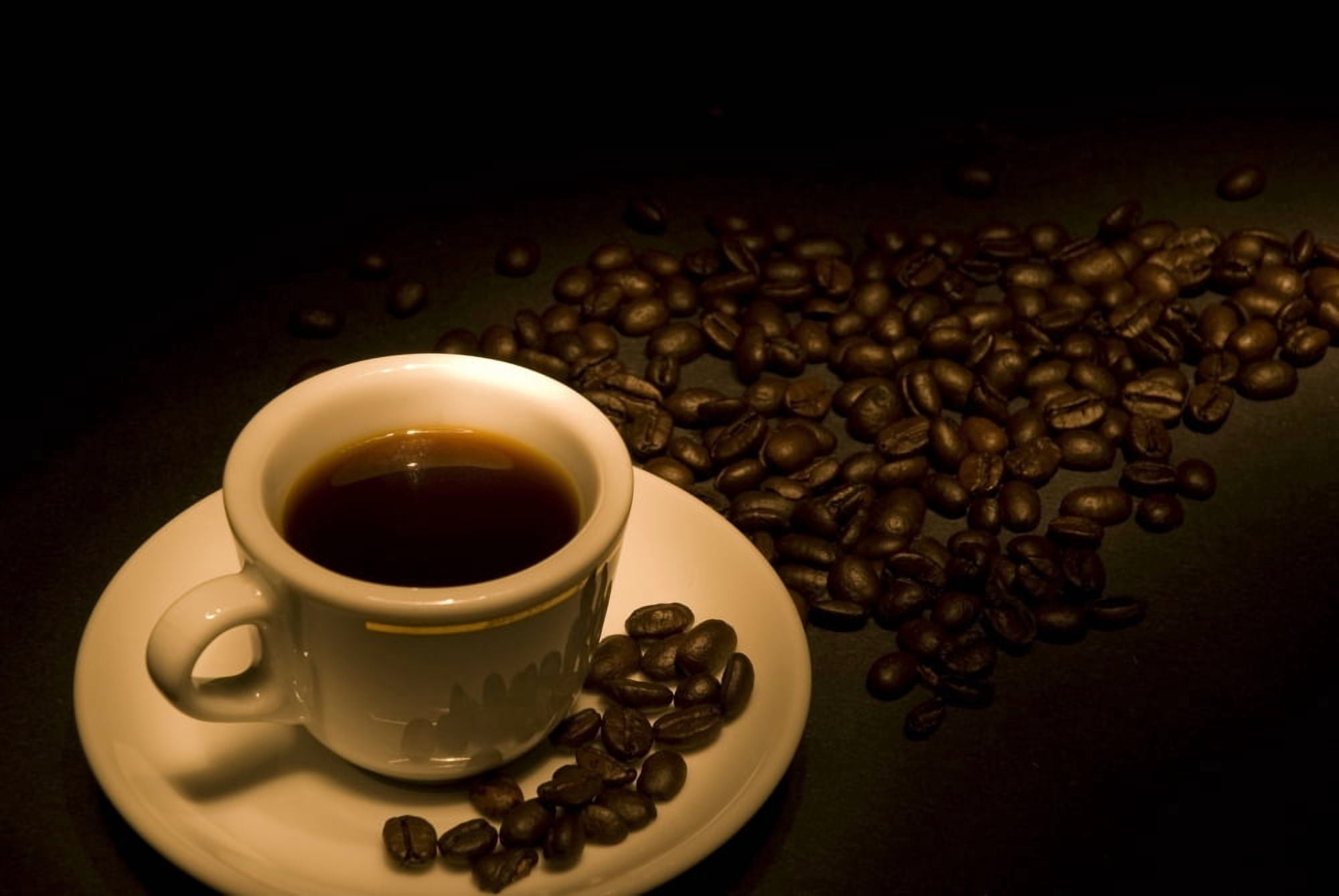 Calgary Alberta Canada Coffee Beans And Fresh Cup Of Coffee Canvas Art - Philippe Widling Design Pics (17 x 11)