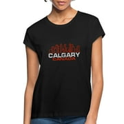 Calgary Canada Skyline Women's Relaxed Fit T-Shirt Loose Tee
