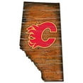 thumbnail image 1 of Calgary Flames 24'' x 24'' Distressed Cutout Sign, 1 of 1