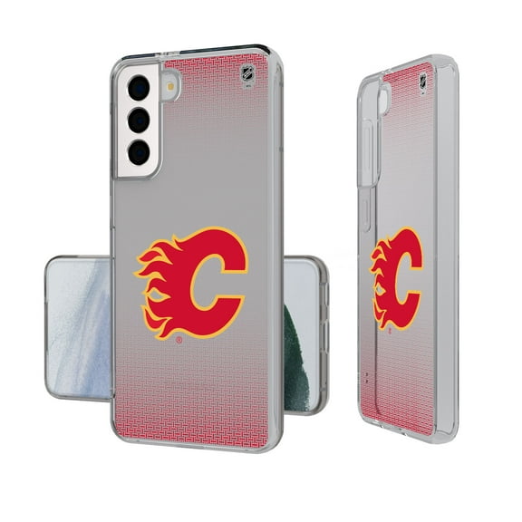 Calgary Flames Linen Logo Galaxy Clear Case