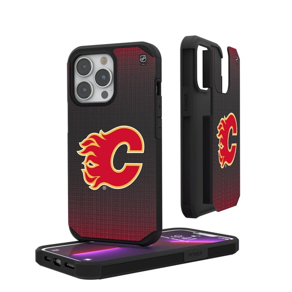 Calgary Flames Linen Logo iPhone Rugged Case