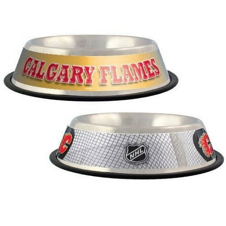 Calgary Hockey Flame's 32 oz Stainless Steel Pet Bowl