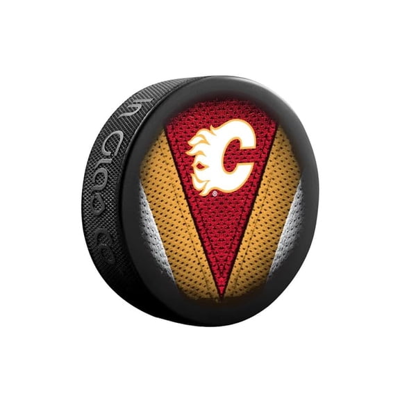 Calgary Flames Officially Licensed Stitch Design Hockey Puck