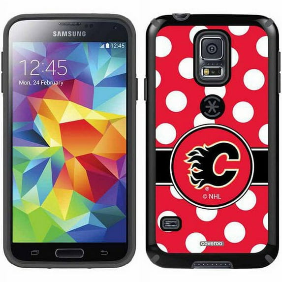 Calgary Flames Polka Dots Design on Samsung Galaxy S5 CandyShell Case by Speck
