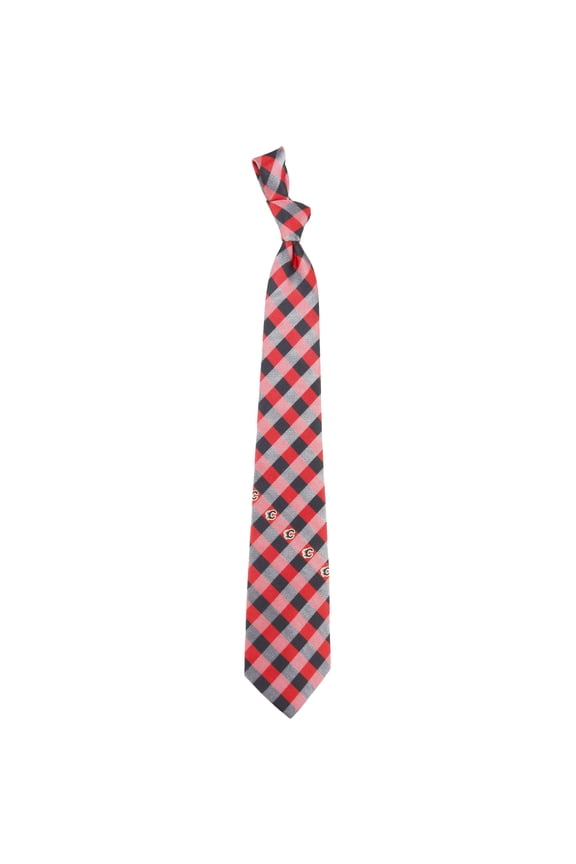 Calgary Flames Woven Poly Check Tie